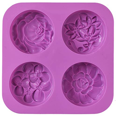 Cozihom Silicone Soap Molds Flower DIY Soap Molds Muffin Pudding Jelly Brownie and Cheesecake Non Stick and BPA Free