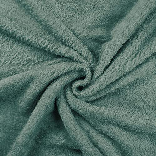 Soft Bamboo Terry Towelling Fabric Material - Dusty Mint, 1Mtr - 150cm x 100cm