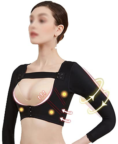 SNPP Tutore Toracico per Donna - Pettorale A Forma Regolabile Supporto per Schiena Tutore E Piastra per Capelli Che Scoraggiano Lo Slouching,Black-3XL