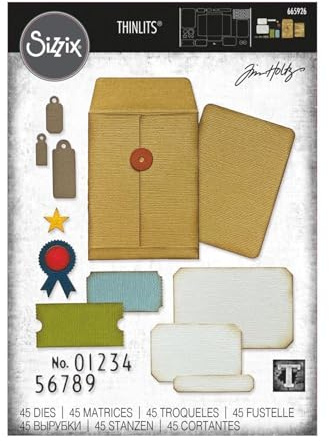 Sizzx Thinlits Die Set 45PK Collector by Tim Holtz | 665926 | Chapter 3 2022