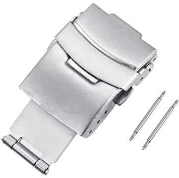sourcing map Faltschließe mm Druckknopf Uhrenschnalle mit Federstege Armbandschließe Schnellschnallen Edelstahl Uhrenschließe Ersatz für Uhren Armband Uhrenarmbänder Armbänder