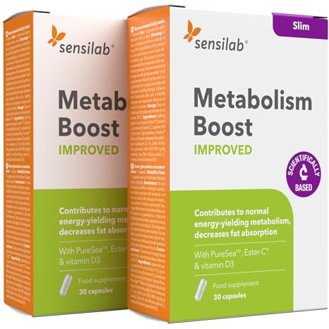 Sensilab Metabolism Boost - Iode, Vitamines C et D3, 60 Gélules | Formule Améliorée, l'Iode contribue à un Métabolisme Énergétique Normal, Cure de 60 Jours