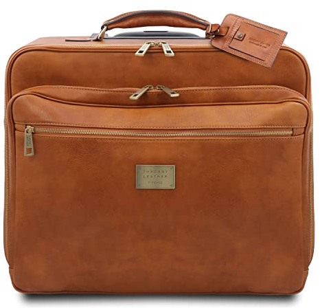 Tuscany Leather Varsavia Zwei Rollen Pilotenkoffer aus Leder Natural
