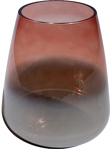 Kare Design Vase Glow, Rot, 23cm (H), Blumenvase für Pampasgras, Runde Glasvase, Deko für Wohnzimmer, Esstisch, Regal, Flur, Glas