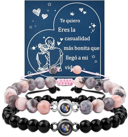 YELUWA Pulsera Te Amo en 100 Lenguas, Ideas De Regalos Para Parejas, Promesa Relación Día San Valentín Navidad Para él Novio Novia Mujer Hombres