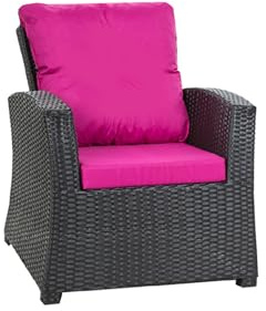 Setgarden Gartensesselkissen – Weich und Bequem, Ideal für Rattanmöbel, Relaxsessel und Außensofas – Sitz- und Rückenkissen-Set (Rosa)
