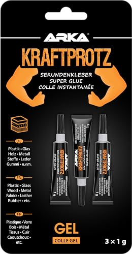 Sekundenkleber Gel 3× 1 g – extra stark & tropffrei – punktgenaue Einzeldosierung für Reparaturen unterwegs – sauber & präzise – KRAFTPROTZ Superkleber für Modellbau, Schmuck, Glas, Holz, Kunststoff