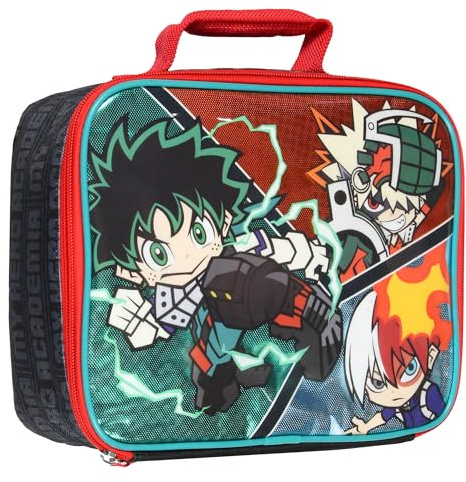 Bioworld My Hero Academia Lunch Box Chibi Deku Shoto And Bakugo Anime Manga Lunch Bag 10