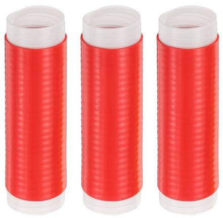 sourcing map 3 Pcs Silicone Pan Handle Sleeve, Heat Resistant Potholder Pot Holders Cover Sleeve for Frying Pan Handle Spatulas, Red (S)