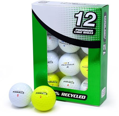 Second Chance Pinnacle Grade A gebrauchte Golfbälle, recycelte Pinnacle Lake Golfbälle, gemischte Pinnacle-Golfbälle für außergewöhnliche Leistung, Weiß, 12 Stück