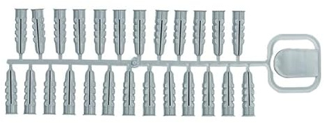 500 Chevilles PLX 6 x 28 cm, Grise - Fixation Solide en Nylon pour Brique, Béton et Plâtre | Ancrage Robuste et Durable | Idéal pour Travaux de Rénovation et Bricolage - Installation Facile