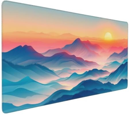 Landschaft Mauspad 700 X 300 X 4 mm Verlängertes großes Mauspad Schreibtischauflage, genähte Kanten Mauspad, abwaschbar, rutschfeste Gummibasis, Gaming-Mauspad, für Erwachsene, MacBook, Laptop K793
