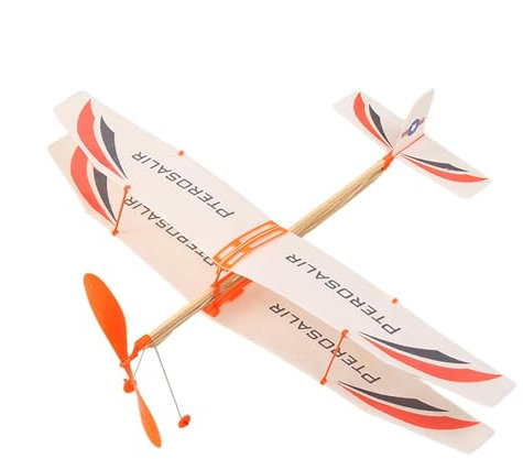 Rubber Band Airplane Kit, Glider Plane Rubber Band Powered, Powered Model Airplane Kit, Hand-Thrown Aircraft Airplane Model Toys, Colorful Biplane Kit, Funny Teaching Tool for Learning Entertainment