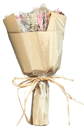 Trockenblumenstrauß Set – 5 Farben & Designs – Hochwertige, langlebige Deko-Blumen im Boho-Stil, Rustikal & Vintage | Trockenblumen Bouquet für Hochzeit, Tischdeko, Geschenk & Zuhause (Gelb)