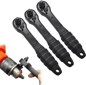 Chiave a cricchetto 2 in 1 per mandrino, chiave per mandrino, chiave a cricchetto, 2 modalità applicabili, funzionamento facile, acciaio al carbonio nero, ampiamente usato, uso multifunzionale per