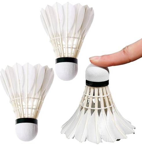 Badminton Shuttlecocks Feather, 3pcs Shuttlecock Feather Badminton Bälle-Hochwertige Entenscheiben Feather Badminton Lang Anhaltende Performance-Bälle Für Jugendspieler Strandschläger Strandschl