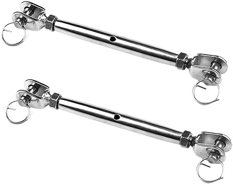 FIXOSHEE 2pcs Stainless Steel Rope Tightener Closed Body Turnbuckle for Wire Tensioning Use