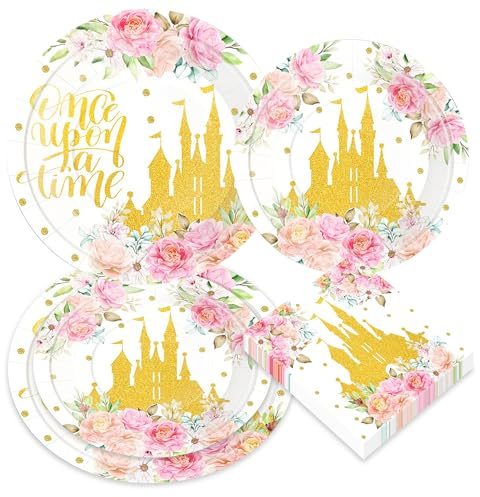 LaVenty decorations anniversaire princesse vaisselle fete deco enfant assiettes carton serviettes anniversaire enfant fete princesse