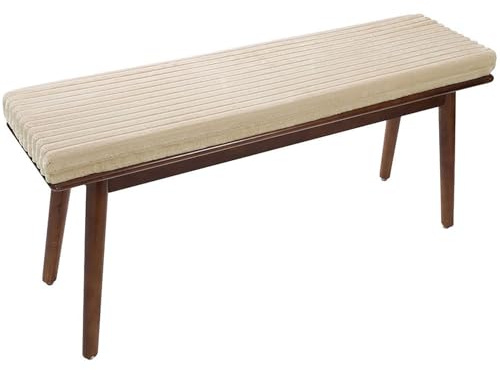 Sitzkissen für den Außenbereich, 120 x 55 x 5 cm, Ersatzkissen für Bank-Sitzpolster aus Cord, 5 cm Dicke Stuhlpolster, rutschfest, abnehmbar, für Garten, Terrasse, Esszimmerbänke