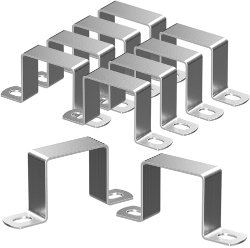 10 Stück 304 Edelstahl Vierkantrohr Rohrschellen 40 × 40 mm | U-förmige Schlauchhalter Quadratische Rohrschelle Halterung für Haustüren Fenstern Wasserversorgung und Anderen Rohrleitungen