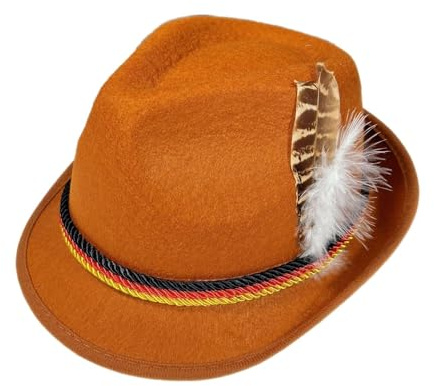Generisch Sombrero tradicional para hombre y mujer, Oktoberfest, sombrero de fieltro con pluma, Oktoberfest, retro, sombrero con pluma, sombrero de fieltro con cordón y decoración, fiesta de cerveza