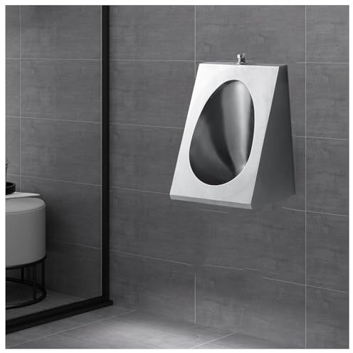 Stainless Steel Wall-Mounted Urinal Trough for Men, Commercial and Household Washout Urinal for Bathroom Use