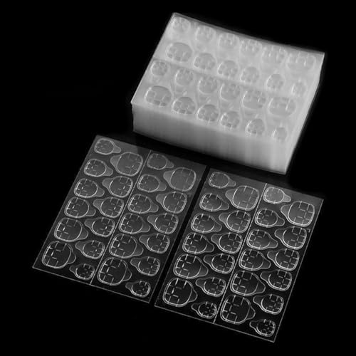 MOLZINY 720 Pièce (30 Feuilles) Autocollants à Ongle Double Face Autocollant d'Ongle Adhésif Transparent Nail Glue Jelly Gel Ruban Adhésif pour Manucure de Nail Art pour Décoration à Ongles