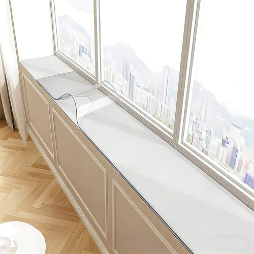 Protezione per Davanzale, Tappetino in Pvc Impermeabile Spesso 3 Mm, Cuscinetto di Plastica Trasparente Antiscivolo per Tavolo da Pranzo, Scrivania, Supporto Tv(15x140cm/6x55in)