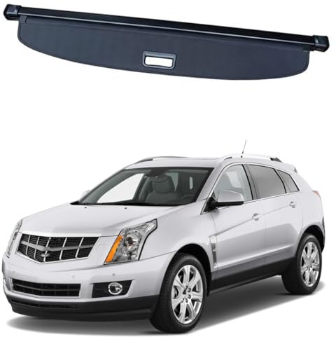 Car Rear Trunk Retractable Cargo Cover for Cadillac SRX 2010-2017,Retractable Security Luggage Storage Mat Partition Privacy Shades Rack Cargo Pad Covers,Carbon Fiber Model