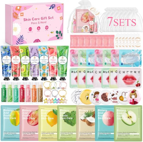 77 Pièces Coffret Cadeau Femme, Coffret Beauté Femme, Coffret Soin Visage avec masque visage, creme main, patch yeux, masque lèvres, baume à lèvres, Cadeau pour Anniversaire, fête spa, mariage, Noël