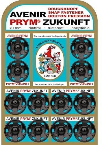 Prym 341137 Annäh-Druckknöpfe MS 21 mm schwarz
