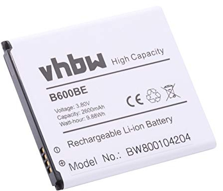 vhbw 1x Akku kompatibel mit Samsung Galaxy S4 LTE GT-I9505 | S4 LTE+ Plus GT-i9506 Handy Smartphone Telefon (2600 mAh, 3,8 V, Li-Ion)
