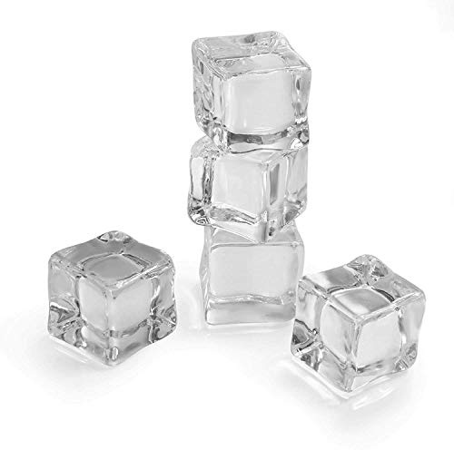 GOODCHANCEUK Konstgjorda isbitar, 2,5 x 2,5 cm, transparent, kvadrat, kristall, akryl, isbar, varor, display eller fotograferingsdekoration, 25 stycken