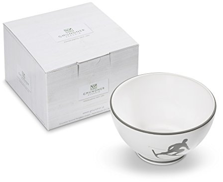 GMUNDNER KERAMIK Toni Cereal Bowl Large Capacity 0.4 Litres Grey Handmade in Austria