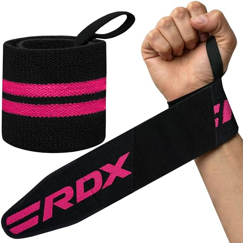 RDX Wrist Wraps for Weightlifting (Pair), IPL USPA Approved, Elasticated 18” Cotton Straps Support with Thumb Loop, Gym Wrap for Weight Lifting Powerlifting Competition Strength Training Bodybuilding