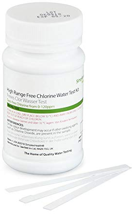 SimplexHealth Wassertest Freies Chlor 0-120ppm Wasserteststreifen (50 Stück)