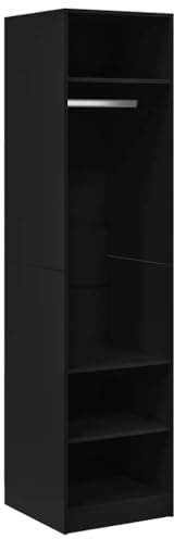 vidaXL Armario Contrachapada Mobiliario Armario Ropero Hogar Solución Almacenamiento Organización Ropa Accesorios Elegante Duradero Negro 50x50x200cm