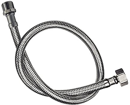 DOJA Industrial | Flexschlauch | PACK 2 | IG 3/8- M10 x 100 | 35 CM Länge | Edelstahl Panzerschlauch fuer Wasserhahn, Waschbecken, Hahn | Flex Schlauch Armatur | Anschlussschlauch/Verlaengerung