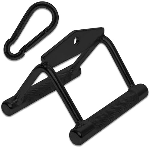 C.P. Sports Verschiedene Griffe schwarz mit Karabinerhaken 8 mm | Stahl massiv, für Zugübungen an Kraftstation/Kabelzugturm | für Bodybuilding, Kraftsport, Fitness