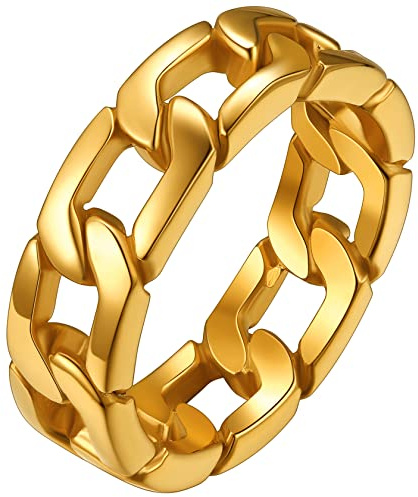 Chain Gold Ring Gold Thumb Rings for Women Ring Bands Gold Link Rings