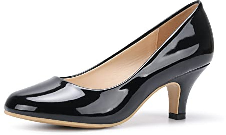 Women's Court Shoes Kitten Heels Wide Bridal Work Office Wedding Party Low Heel Pump Slip On Shoes