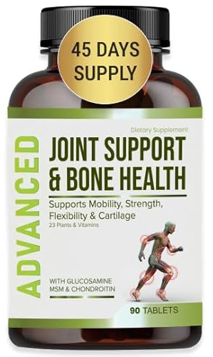 NutraPro Glucosamine Chondroitin MSM Joint Relief Supplements & Bone Health - for Knee & Joint Relief, Bone Strength, Joint Health, Movement, Flexibility, Strength & Comfort.45 Days Servings