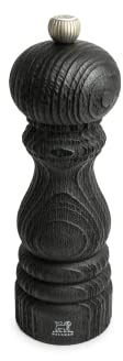 PEUGEOT - Moulin à Sel Paris Nature Black 18 cm - Réglage Classique - En Bois Revalorisé Labellisé PEFC - Fabrication Française - Coloris Noir