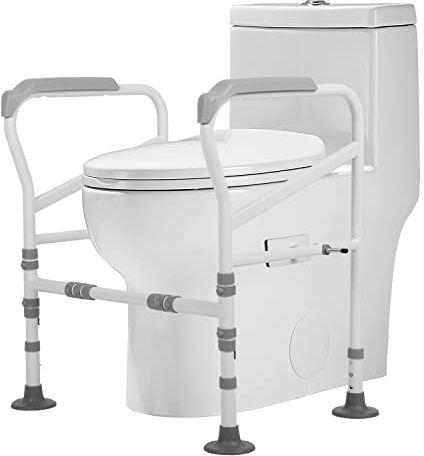 Struttura di sicurezza per WC, supporto per WC | Supporto per WC regolabile in altezza, senza foratura, supporto per WC per anziani, disabili e donne incinte