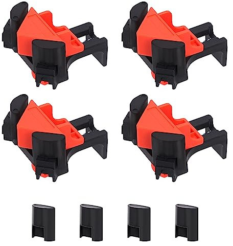Tanstic 4 Sets 90 Degree Corner Clamps, Right Angle Clamps Adjustable Spring Loaded Woodworking Clamps Woodworking Corner Clip Right Angle Clip Fixer for Photo Framing