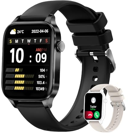 Smartwatch Donna Chiamate e Risposta, 1.85 Orologio Smart Watch Assistente Vocale Notifiche Messaggi, Orologio Digitale Contapassi Cardiofrequenzimetro SpO2 Sonno Cronometro 20 Sportivo, Android iOS