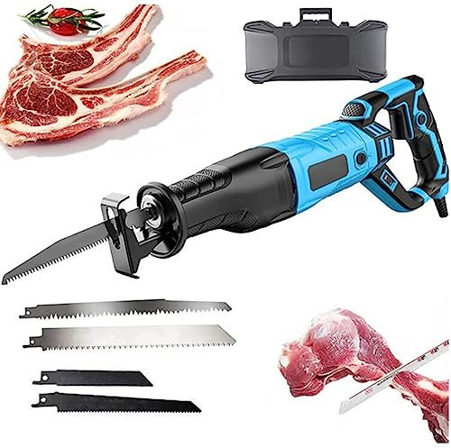 Scie à Os de Boucher électrique, Scie de Boucher Professionnel pour Couper Viande Congelée et Os, Couteau Electrique Scie Viande - 900W/1050W/1300W, Meilleur Choix pour la Coupe Osseuse,Blue-1300W