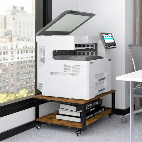 PUNCIA 2 Tier Laser Printer Stand with Paper Storage Shelf