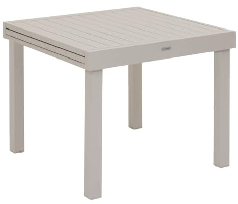 Hespéride - Piazza Clay Ausziehbarer Gartentisch - 8 Sitzplätze - Rostfreies, epoxidbeschichtetes Aluminium - Ausziehbarer Gartentisch