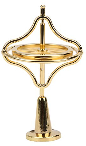 Keenso Gyroskop-Spielzeug, Rotierendes Schreibtisch-Gyroskop, Fliegendes Bewegungs-Balance-Physik-Spielzeug für Erwachsene (Gold)